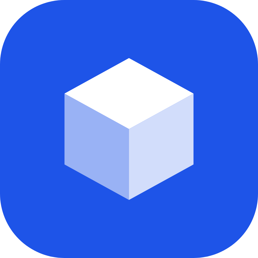 The Pitch Box mark: a white isometric box on a Signal cobalt rounded square